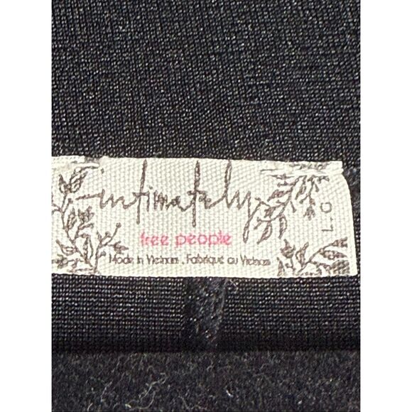 Free People Intimately Running Late Long Sleeve Top Size L Black - Picture 4 of 11